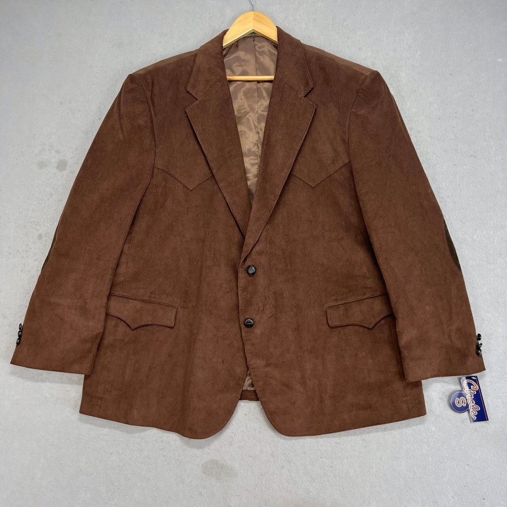 NEW Circle S Lubbock Mens‎ Brown Corduroy Western Blazer Sport Coat 54R Cowboy